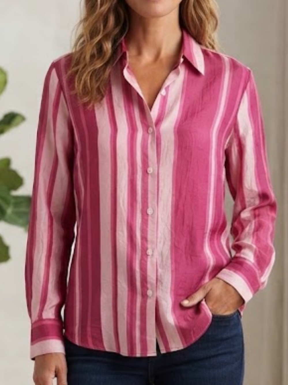 Ellen Tracy Pink Silk Blouse